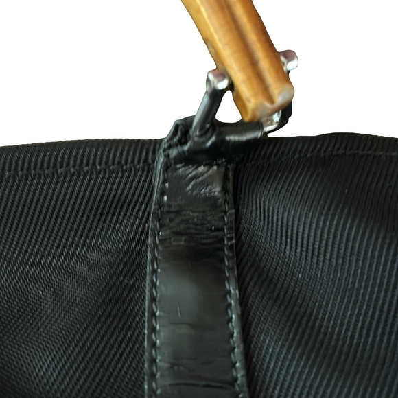 GUCCI Vintage Nylon Bamboo Top Handle Tote - Picture 15 of 16